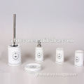 ceramic 5 pcs bathroom accessories with cylindrical shape